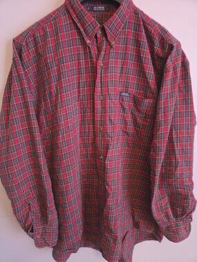 CHAPS Ralph Lauren Button Up Shirt Red  Plaid Sz L